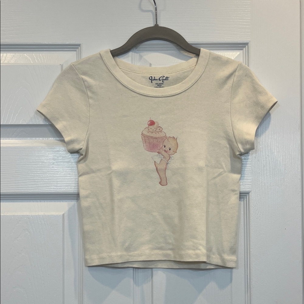 Cute Cream crop top with adorable print - purchased at PacSun